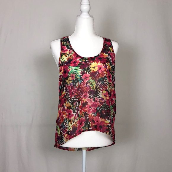 Racerback Bongo Floral Tank - Picture 2 of 5
